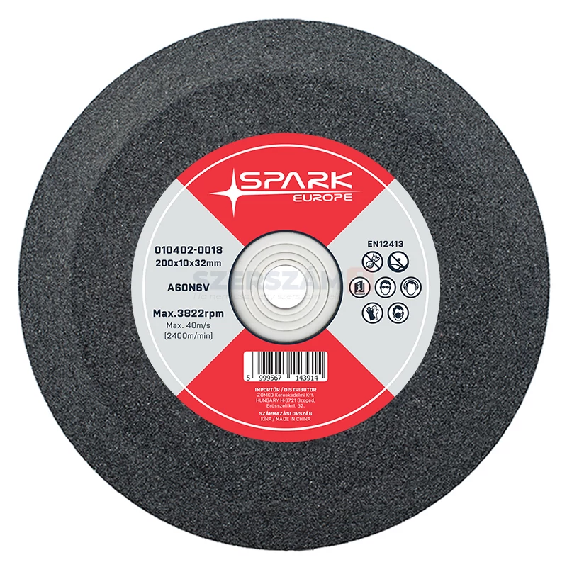 SPARK fűrészélező köszörűkorong szürke d200x10x32/25/20/16 A60N6V-40m/s F1B