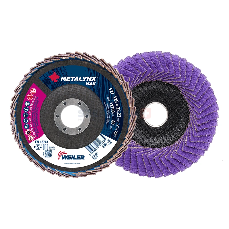 METALYNX MAX CERAMIC ANGLED lamellás csiszolótányér F27 egyenes 125x22,2 P80CER
