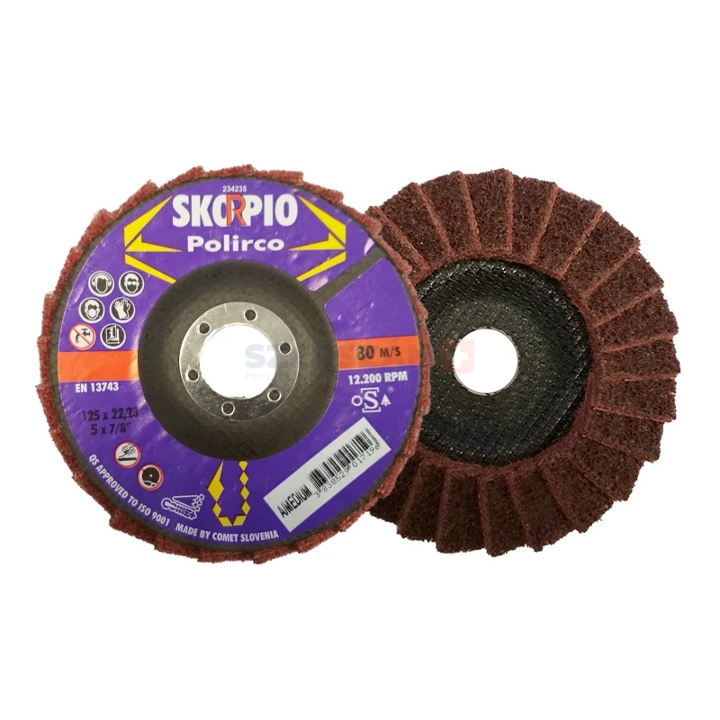 METALYNX MAX Polirco lamellás vlies csiszolótányér F29 kúpos 125x22,2 A-MED közepes