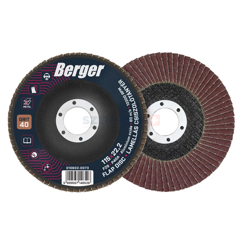 BERGER lamellás csiszolótányér F29 kúpos 115x22,2 P40A
