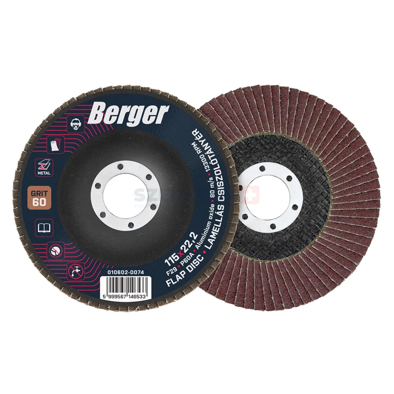 BERGER lamellás csiszolótányér F29 kúpos 115x22,2 P60A