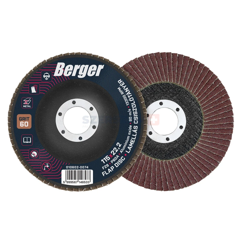 BERGER lamellás csiszolótányér F29 kúpos 115x22,2 P60A
