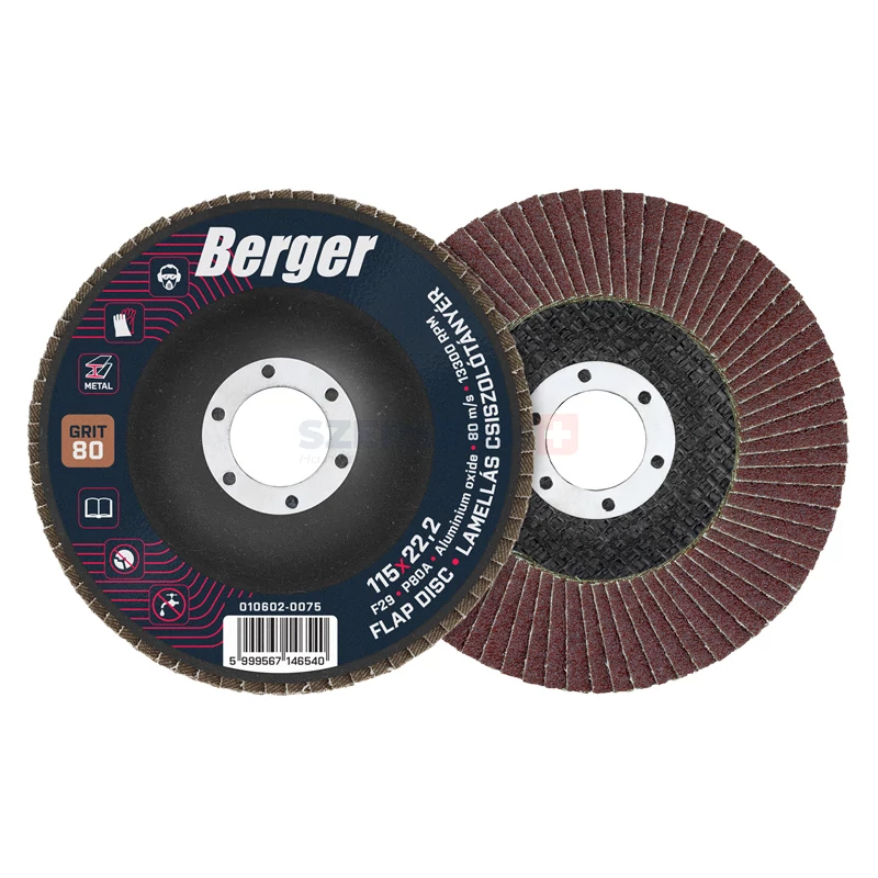 BERGER lamellás csiszolótányér F29 kúpos 115x22,2 P80A