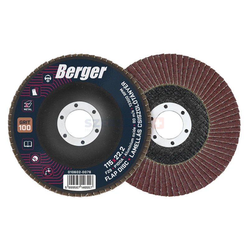 BERGER lamellás csiszolótányér F29 kúpos 115x22,2 P100A