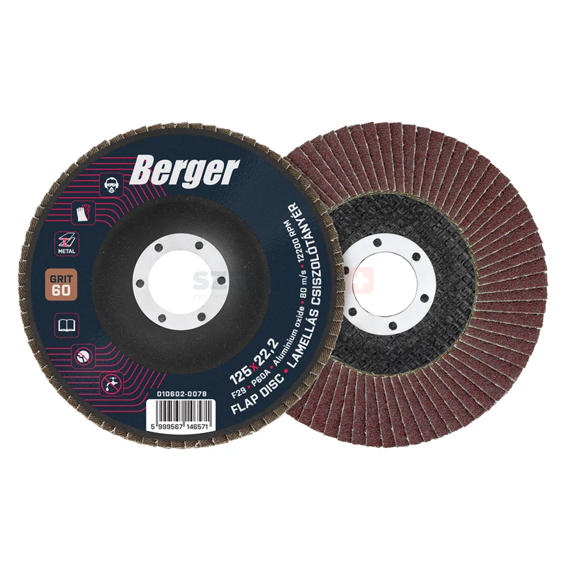 BERGER lamellás csiszolótányér F29 kúpos 125x22,2 P60A