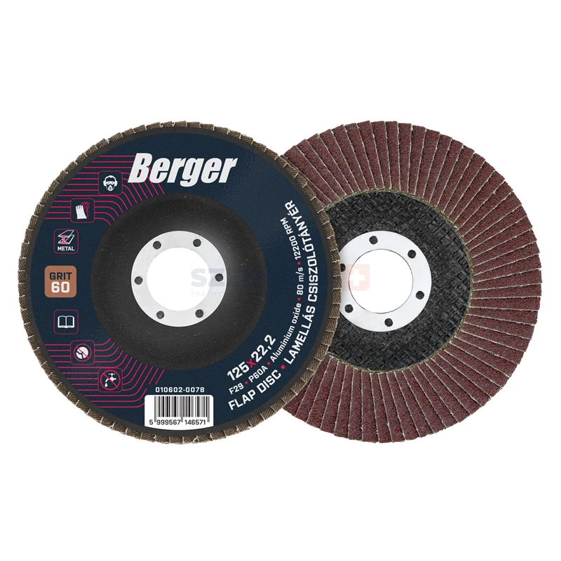 BERGER lamellás csiszolótányér F29 kúpos 125x22,2 P60A