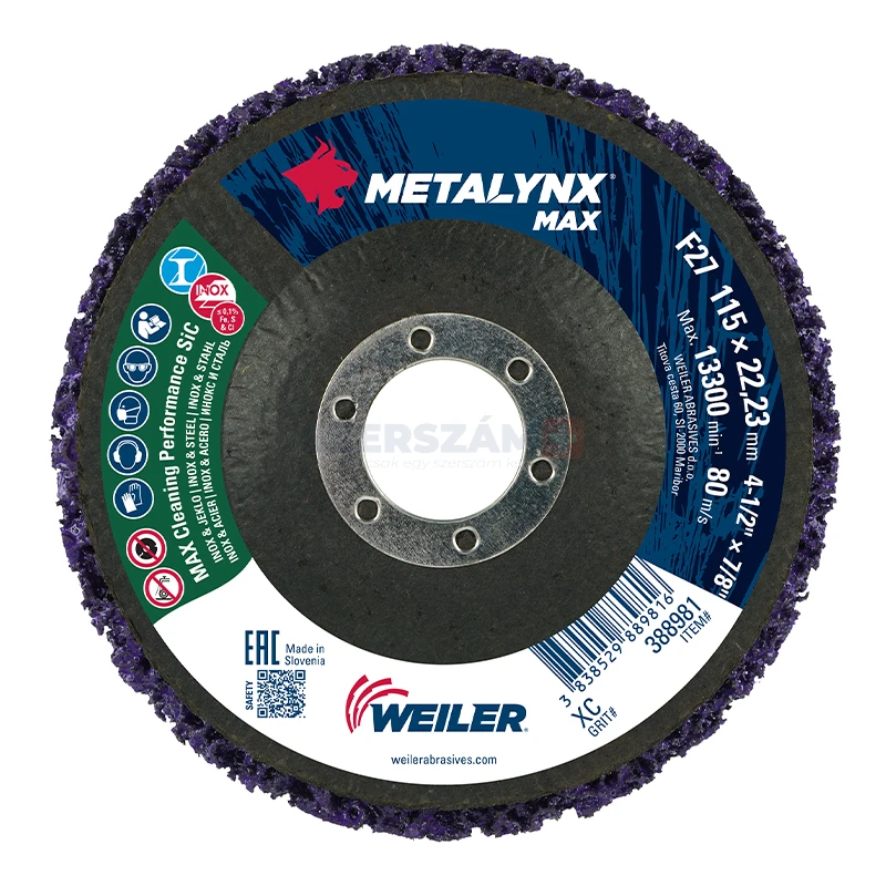 METALYNX MAX CLEAN kemény vlies csiszolótányér 115x22,2 (néger tányér) F27