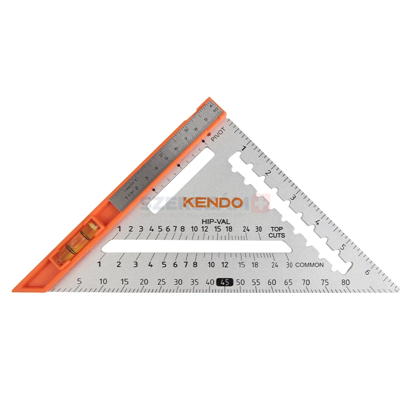 KENDO szögskálás talpas derékszög vonalzó 185x260mm No.35315
