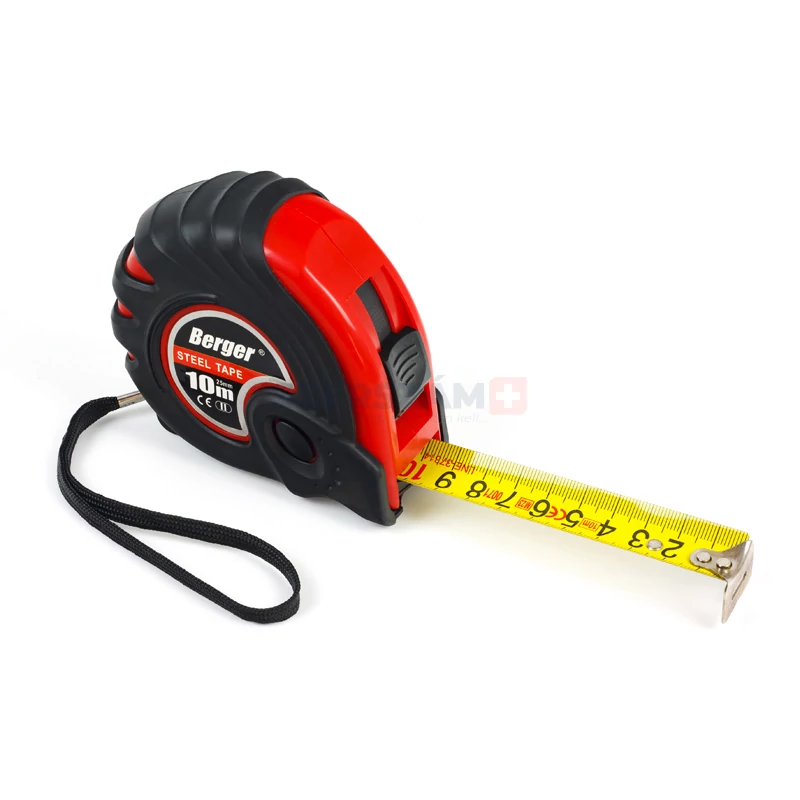 BERGER mérőszalag, gumírozott 10mx25mm MrZ