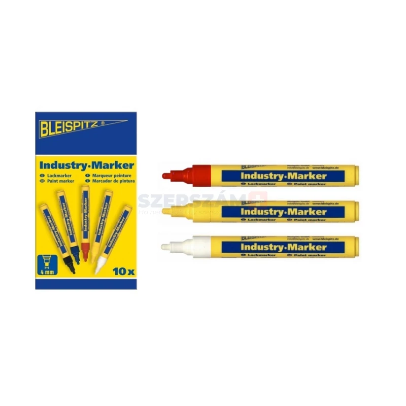 BLEISPITZ festékes, ipari jelölőfilc d4,0mm fehér 10db No.0549