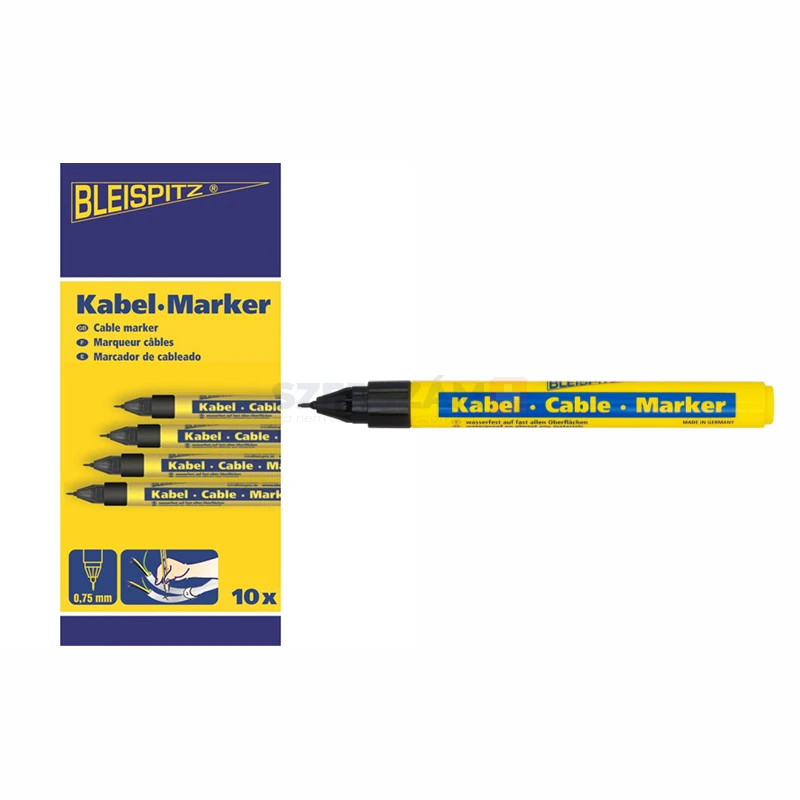 BLEISPITZ kábeljelölő d0,75mm fekete 10db No.0747