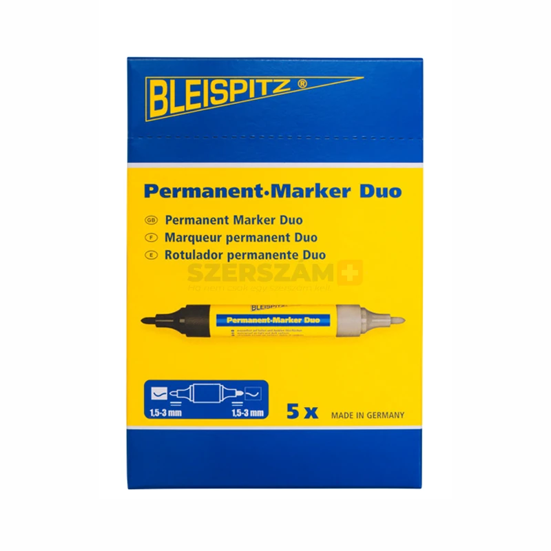 BLEISPITZ Duo kétvégű jelölőfilc 1,5-3,0mm fekete-ezüst 5db No.1874