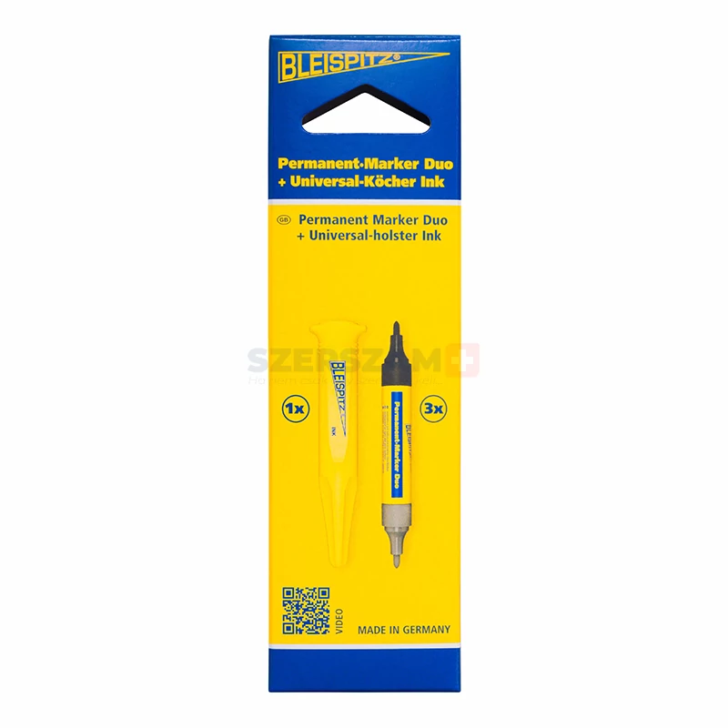 BLEISPITZ Duo kétvégű jelölőfilc 1,5-3,0mm fekete-ezüst készlet 3db filc + 1db övtok No.1799