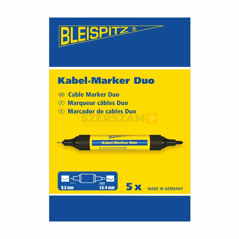 BLEISPITZ Duo kétvégű kábeljelölő 0,3/1,5-3,0mm fekete 5db No.1928