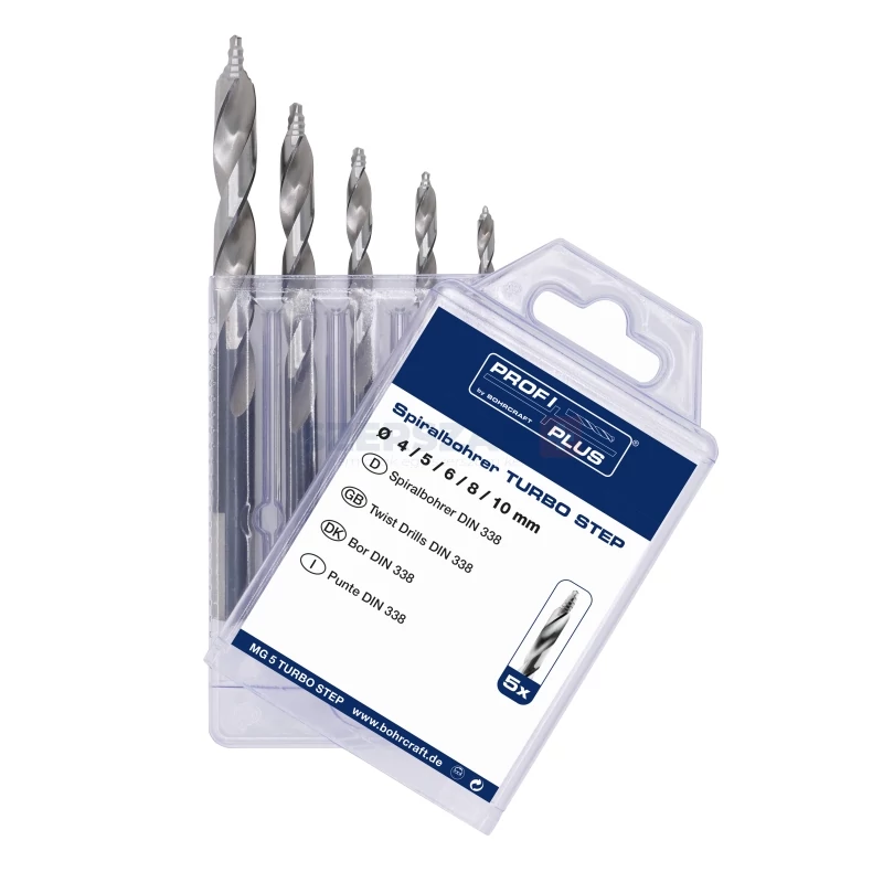 BOHRCRAFT P+ Turbo Step csigafúró készlet HSS-G 5r. 4,0-10,0 MG5 TS