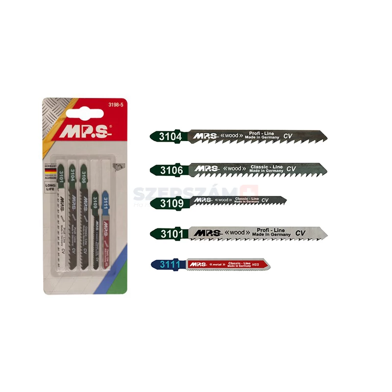 MPS egybütykös szúrófűrészlap vegyes készlet fára/fémre 5r. 3198-5