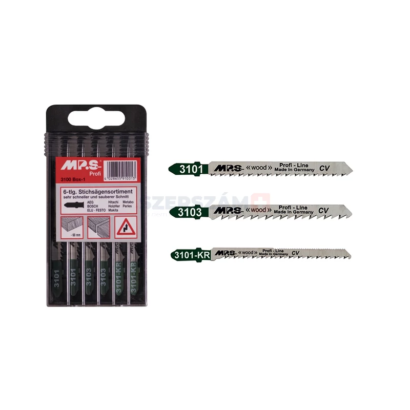 MPS egybütykös szúrófűrészlap vegyes készlet fára 6r. 3100-BOX-1
