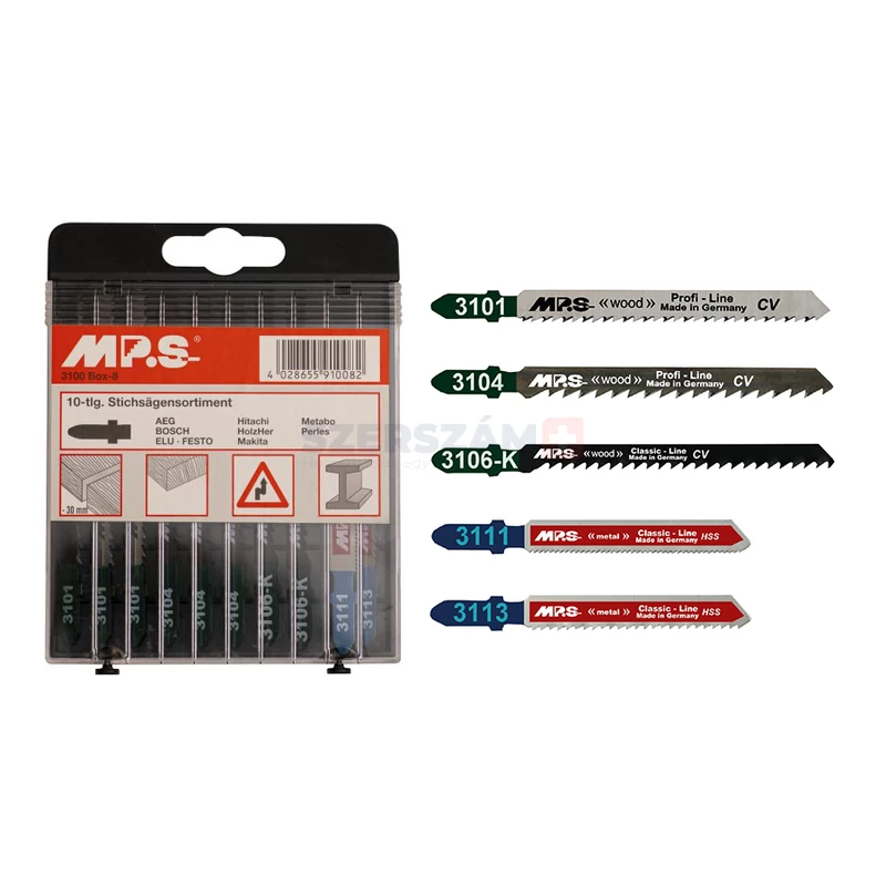 MPS egybütykös szúrófűrészlap vegyes készlet fára/fémre 10r. 3100-BOX-8