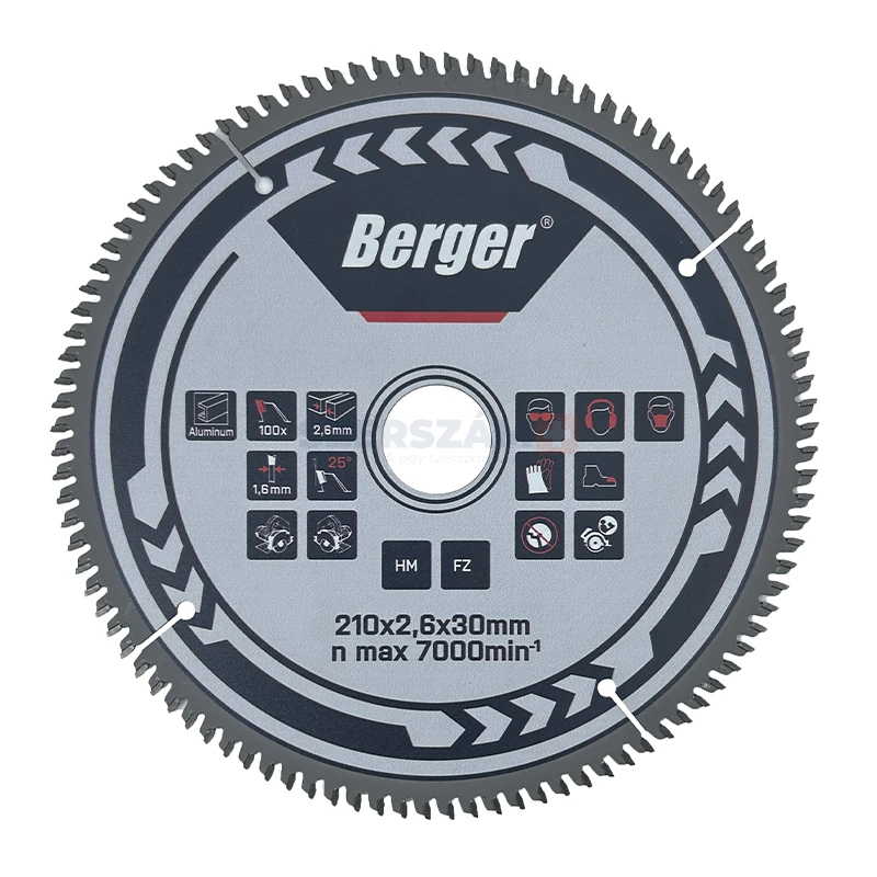 BERGER körfűrésztárcsa keményfém trapéz fogazattal HM 250x2,8x30mm Z100/FZ/TZ
