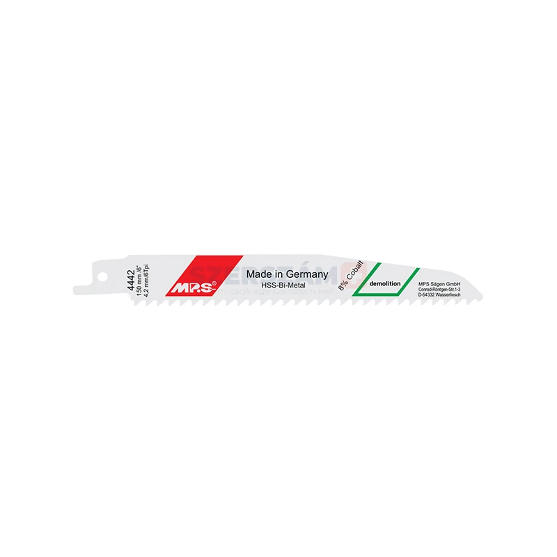 MPS szablyafűrészlap fém/fa/műanyag bontására BiM Co8 150x19x1,57/T4,2mm 4442-5db (S610DF)