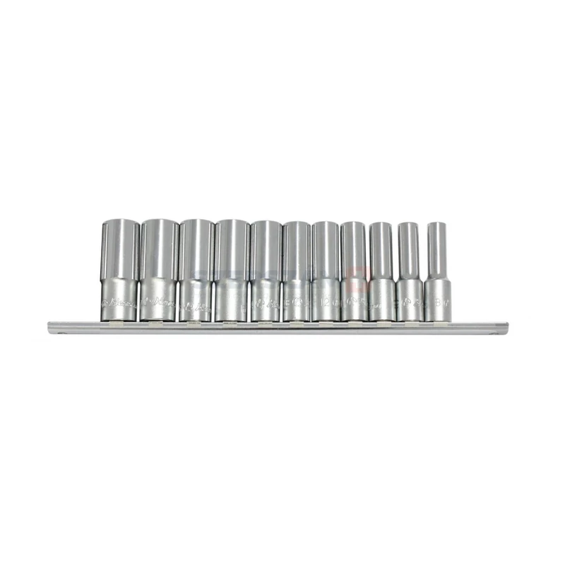 HANS 1/4" hosszú dugókulcsfej készlet 11r. 4-14x50mm CrV 2611MD
