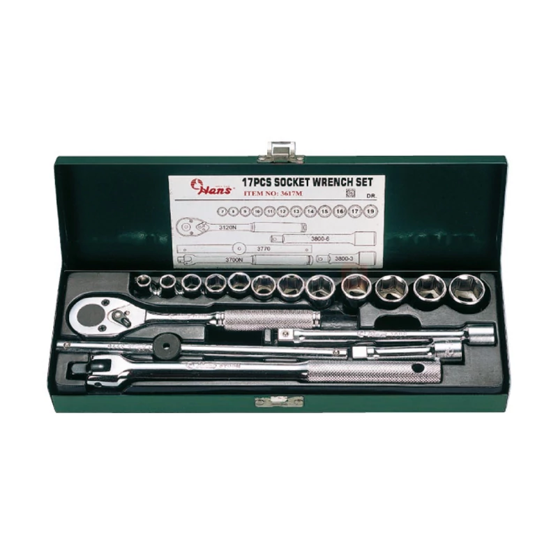 HANS 3/8" dugókulcskészlet 17r. 7-19mm 3617M