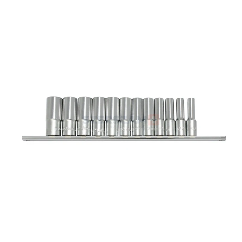 HANS 3/8" hosszú dugókulcsfej készlet 12r. 8-19x63mm CrV 3612MD