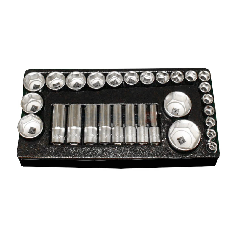 HANS 1/2" dugókulcsfej készlet 29r. 10-46mm CrV TT-2 fiókmodul