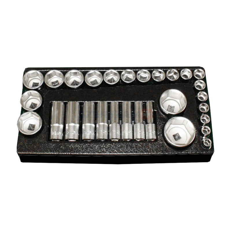 HANS 1/2" dugókulcsfej készlet 29r. 10-46mm CrV TT-2 fiókmodul