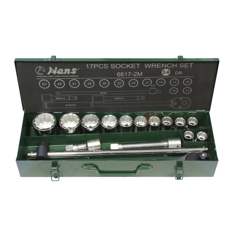 HANS 3/4" dugókulcskészlet 12 szögű 17r. 19-50mm 6617-2M