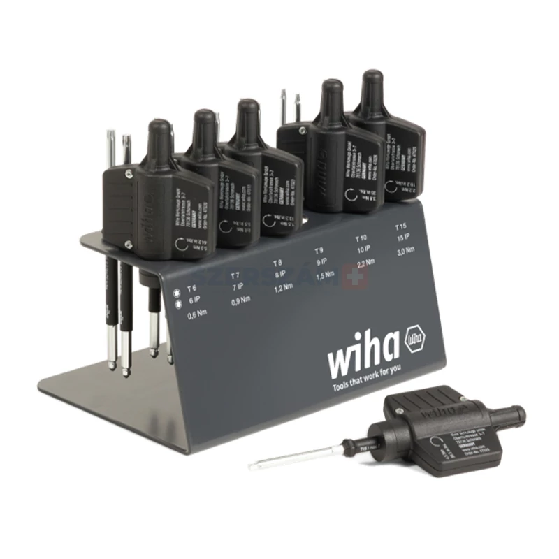 WIHA EasyTorque nyomaték csavarozó kulcsmarkolattal klt. állványban 19r. 0,6-3,0Nm T+IP/No.47197