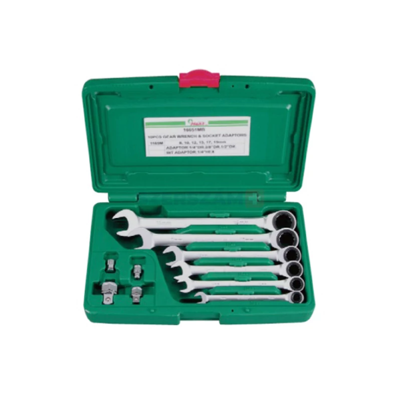 HANS racsnis csillag-villás kulcskészlet 6+4r. 8-19mm + adapterek CrV 16651MB