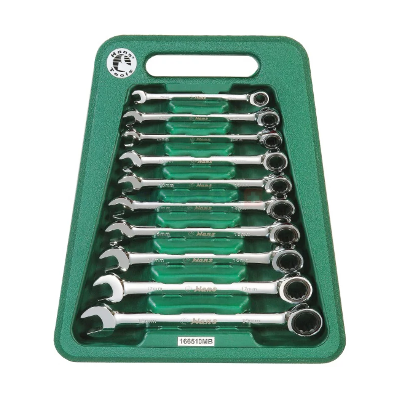 HANS racsnis csillag-villás kulcskészlet 10r. 8-19mm CrV 166510MB