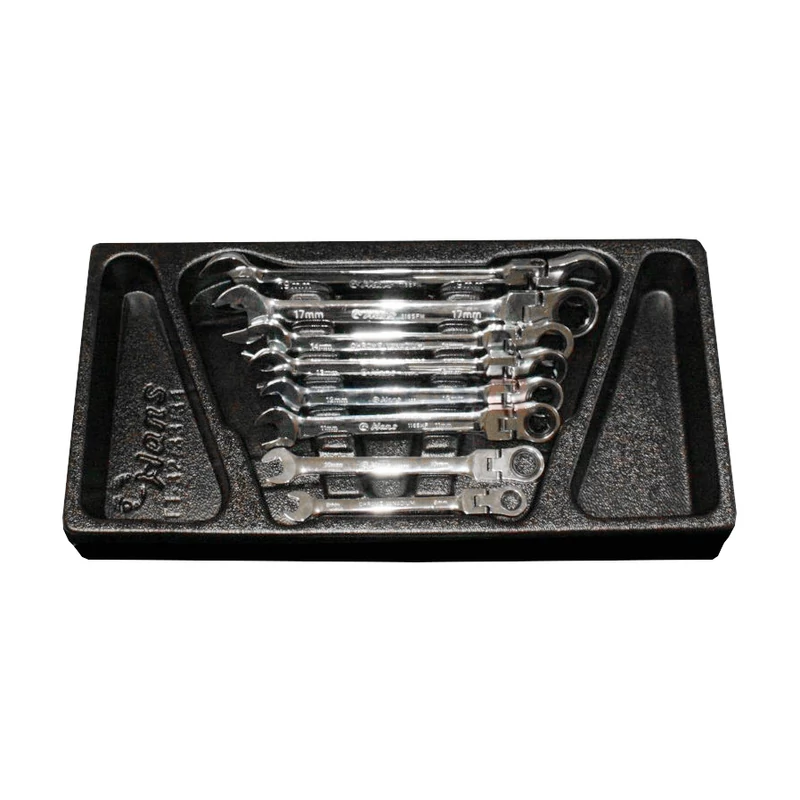 HANS racsnis csuklós csillag-villás kulcs készlet 8r. 8-19mm CrV TT-33 fiókmodul