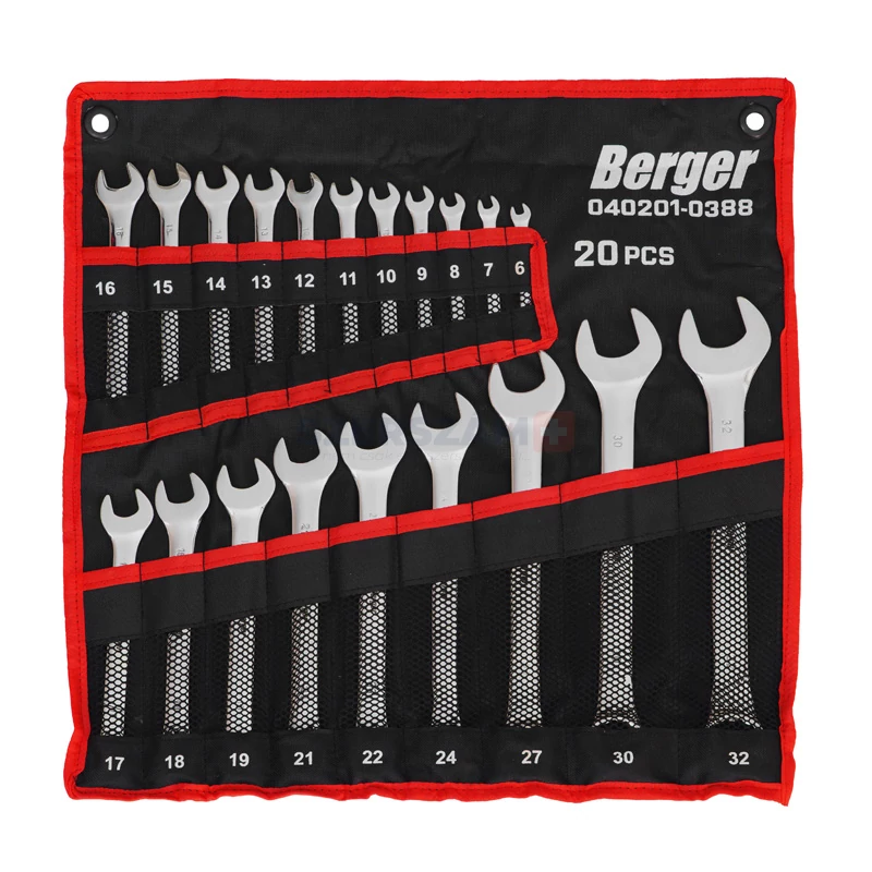 BERGER csillag-villás kulcskészlet elliptikus 20r. 6-32mm CrV