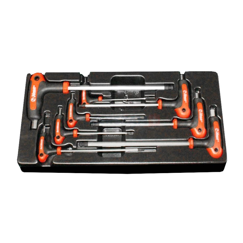 HANS T-nyelű gömbvégű imbuszkulcs készlet 8r. SW2-10 CrV TT-20 fiókmodul