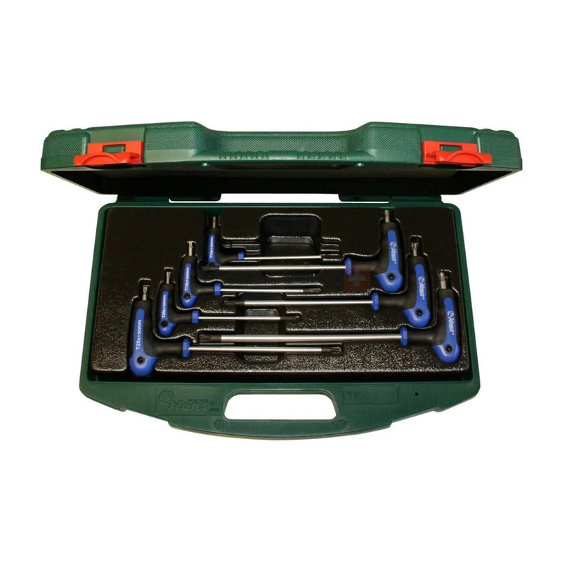 HANS T-nyelű TORX-TH kulcs készlet 7r. TH10-TH40 CrV TTK-19 kofferben