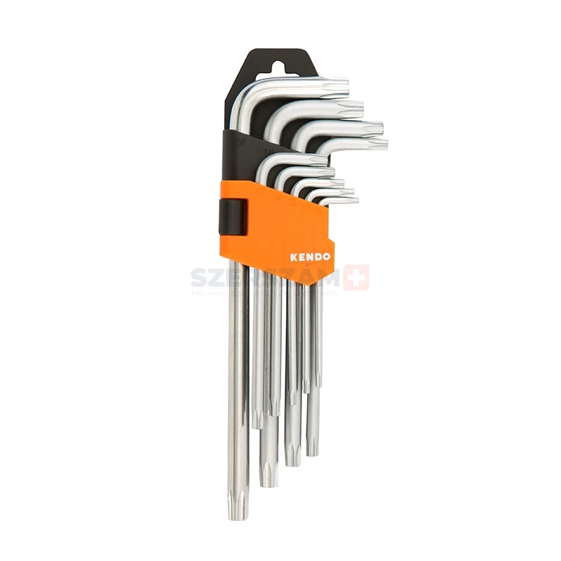 KENDO furatos TORX kulcs készlet hosszú 9r. T10-T50 CrV No.20742