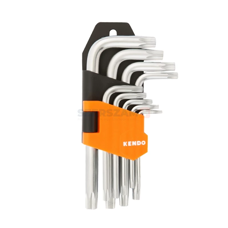 KENDO furatos TORX kulcs készlet 9r. T10-T50 CrV No.20741
