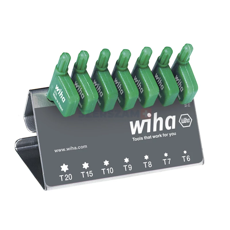 WIHA zászlómarkolatos TORX kulcskészlet munkapad állványban 7r. T6-T20 370/No.25625