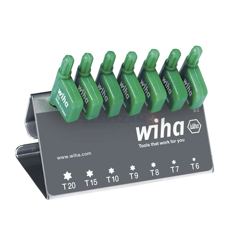 WIHA zászlómarkolatos TORX kulcskészlet munkapad állványban 7r. T6-T20 370/No.25625