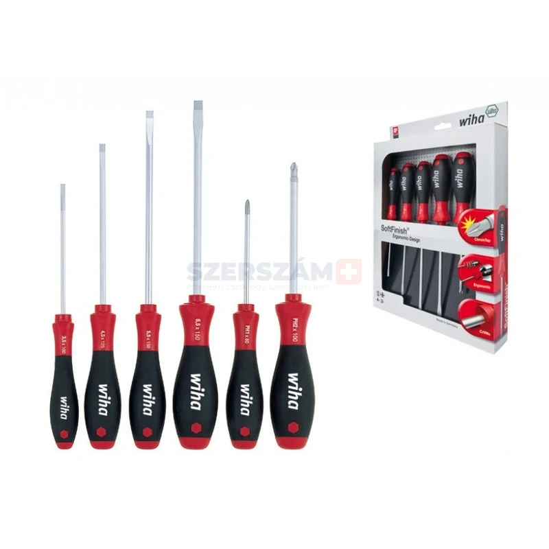 WIHA SoftFinish csavarhúzó készlet 6r. SL+PZ 302ZK6SO/No.07153