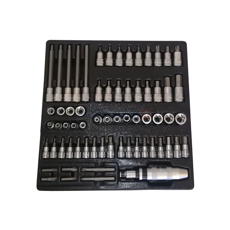 HANS 3/8"+1/2" bit-dugókulcsfej és ütvecsavarzó készlet 67r. TT-59 fiókmodul