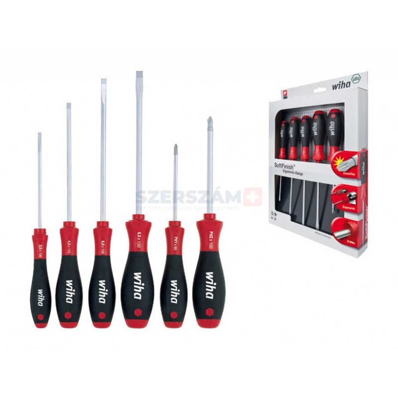WIHA SoftFinish csavarhúzó készlet 6r. SL+PH 302HK6SO/No.07152