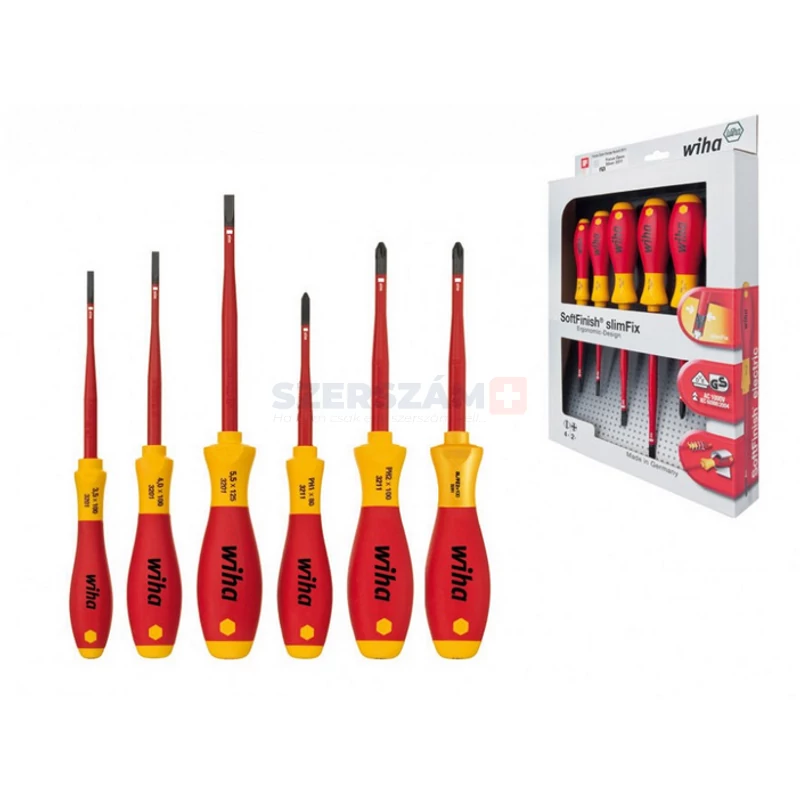 WIHA SoftFinish electric slimFix VDE csavarhúzó készlet 6r. SL+PH+SL/PZ 3201K6 01/No.38362