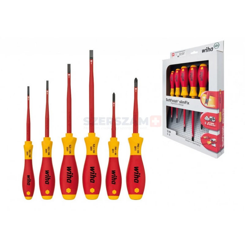 WIHA SoftFinish electric slimFix VDE csavarhúzó készlet 6r. SL+PH 3201 K6/No.35389