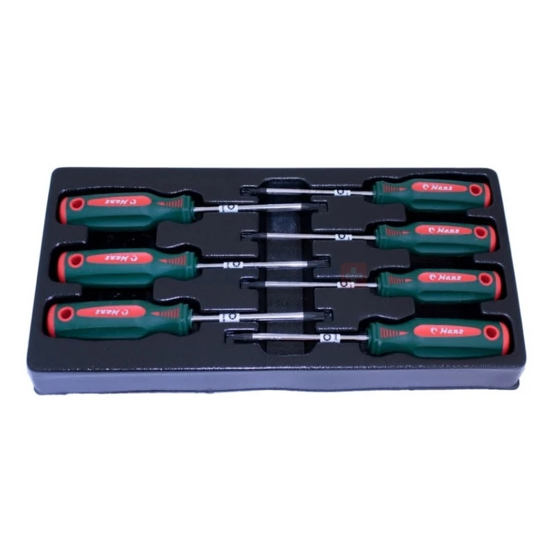 HANS furatos TORX csavarhúzó készlet 7r. TH10-TH40 CrV TT-18 fiókmodul