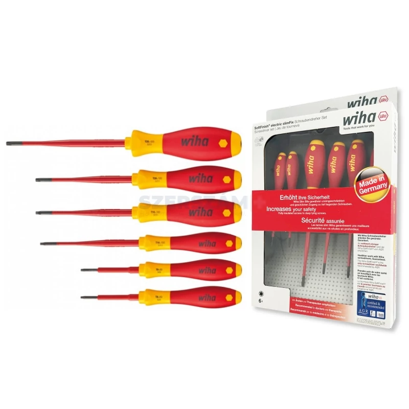 WIHA SoftFinish electric slimFix VDE csavarhúzó készlet 6r. TORX T8-T25 3251 K6/No.36558