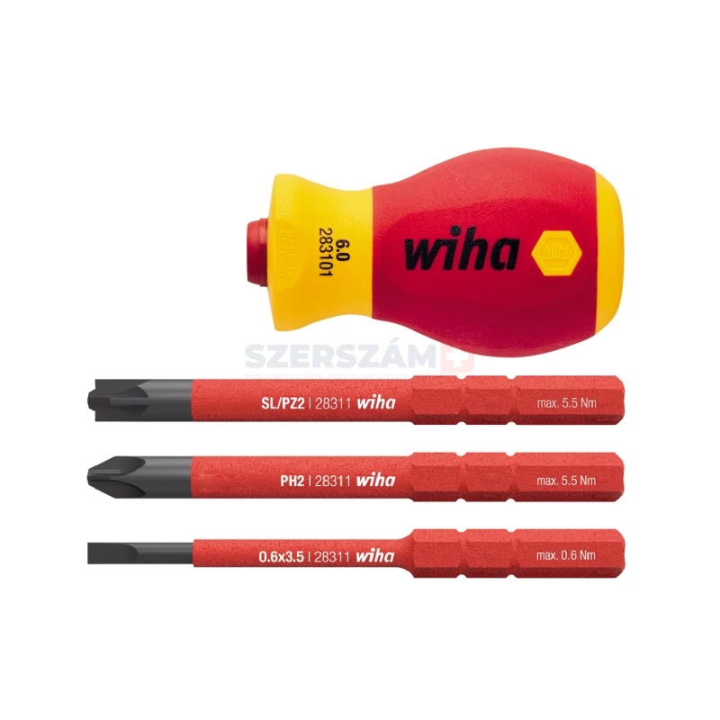 WIHA slimVario electric VDE Stubby bittartó készlet 4r. SL+PH+SL/PZ SB28310101/No.41230