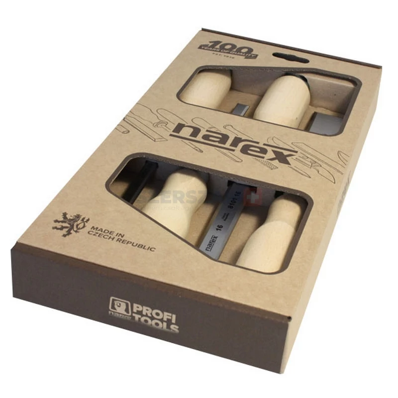 NAREX asztalosvéső készlet fa nyéllel 4r. 8-10-16-32mm 863110